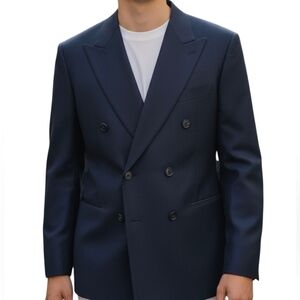 Vintage Palo Savino Navy Double-Breasted Blazer (46 L)